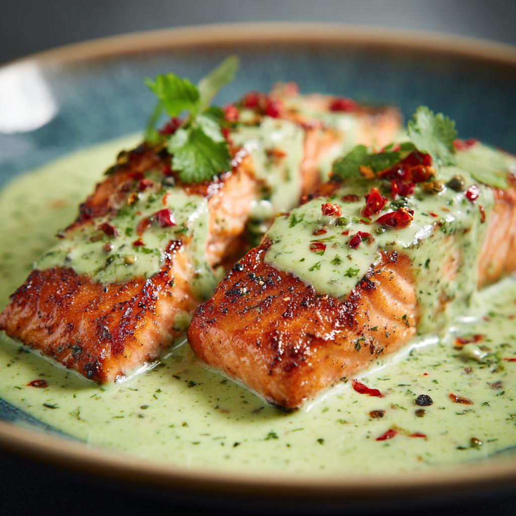 Zalm met Groene Peper-roomsaus - detail 1