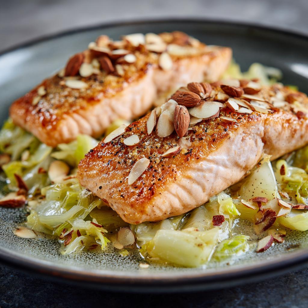 Zalm met Prei en Amandelen - detail 1