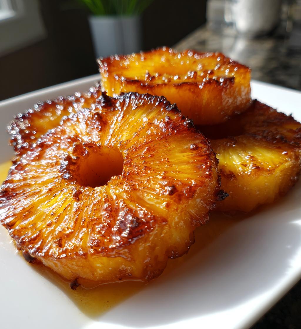 air fryer caramelized pineapple