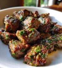 air fryer garlic butter steak bites