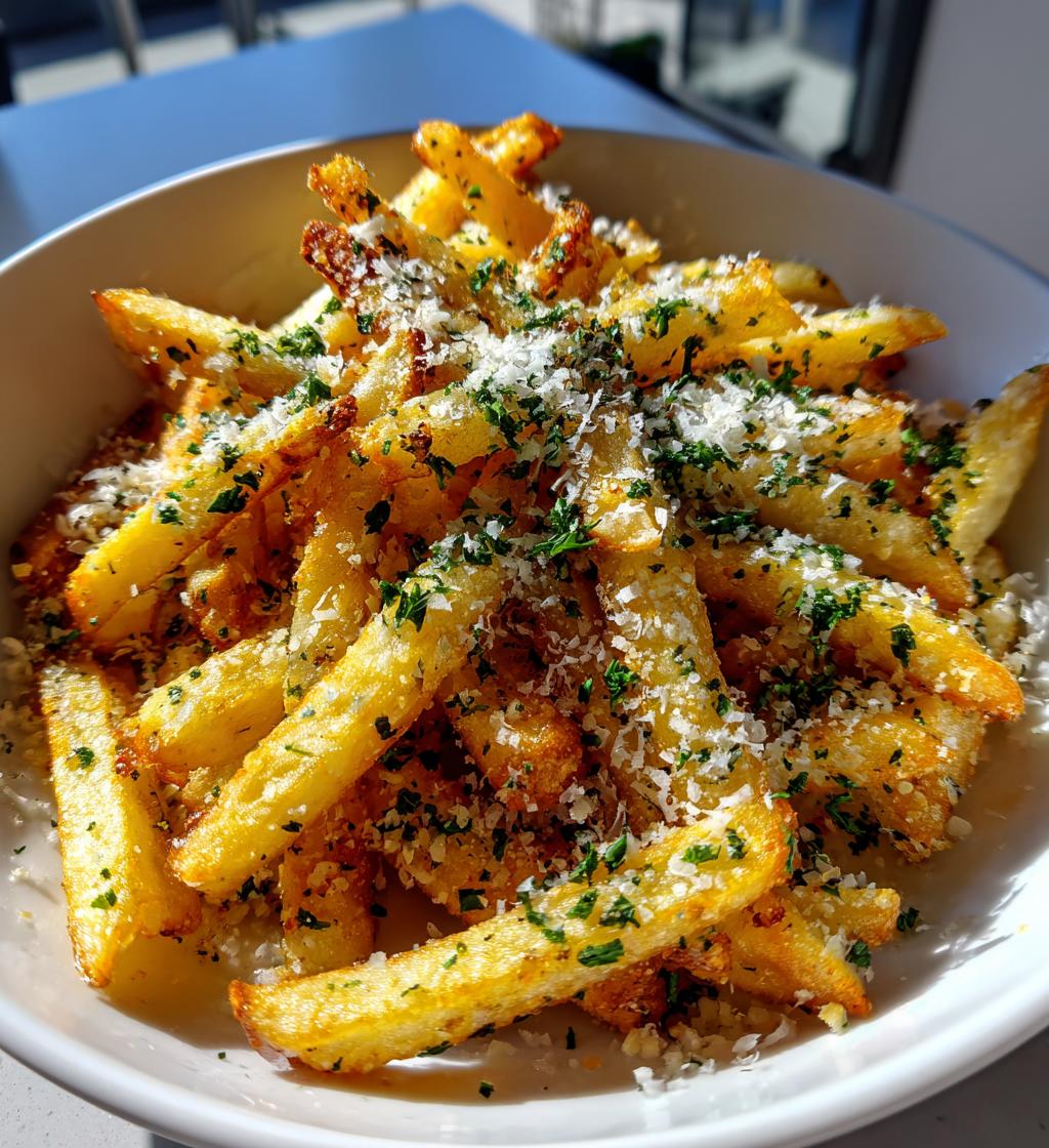 air fryer garlic parmesan fries - detail 1
