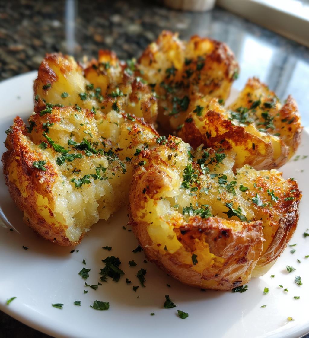 air fryer smashed potatoes - detail 1
