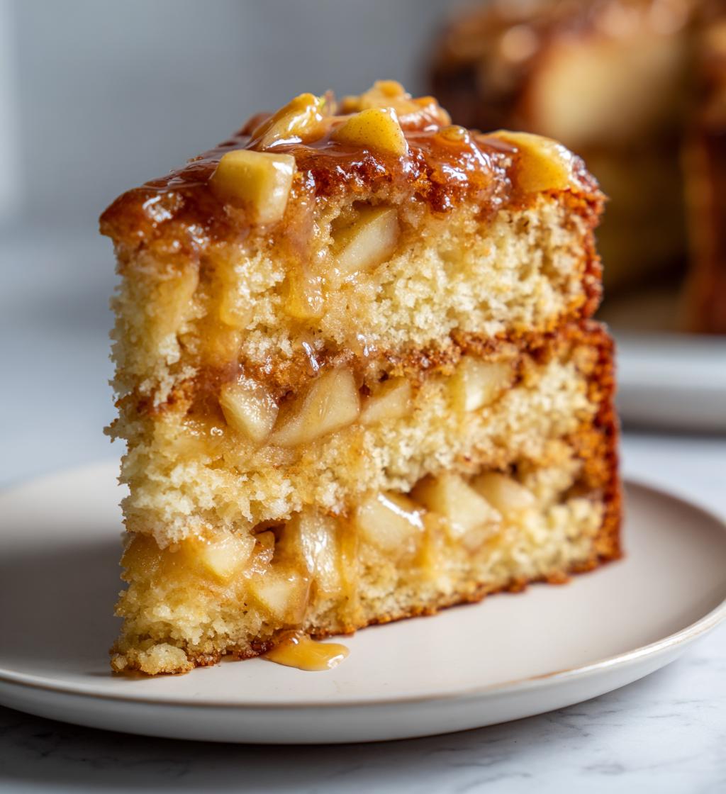 apple coffee cake with apple cider glaze - detail 1