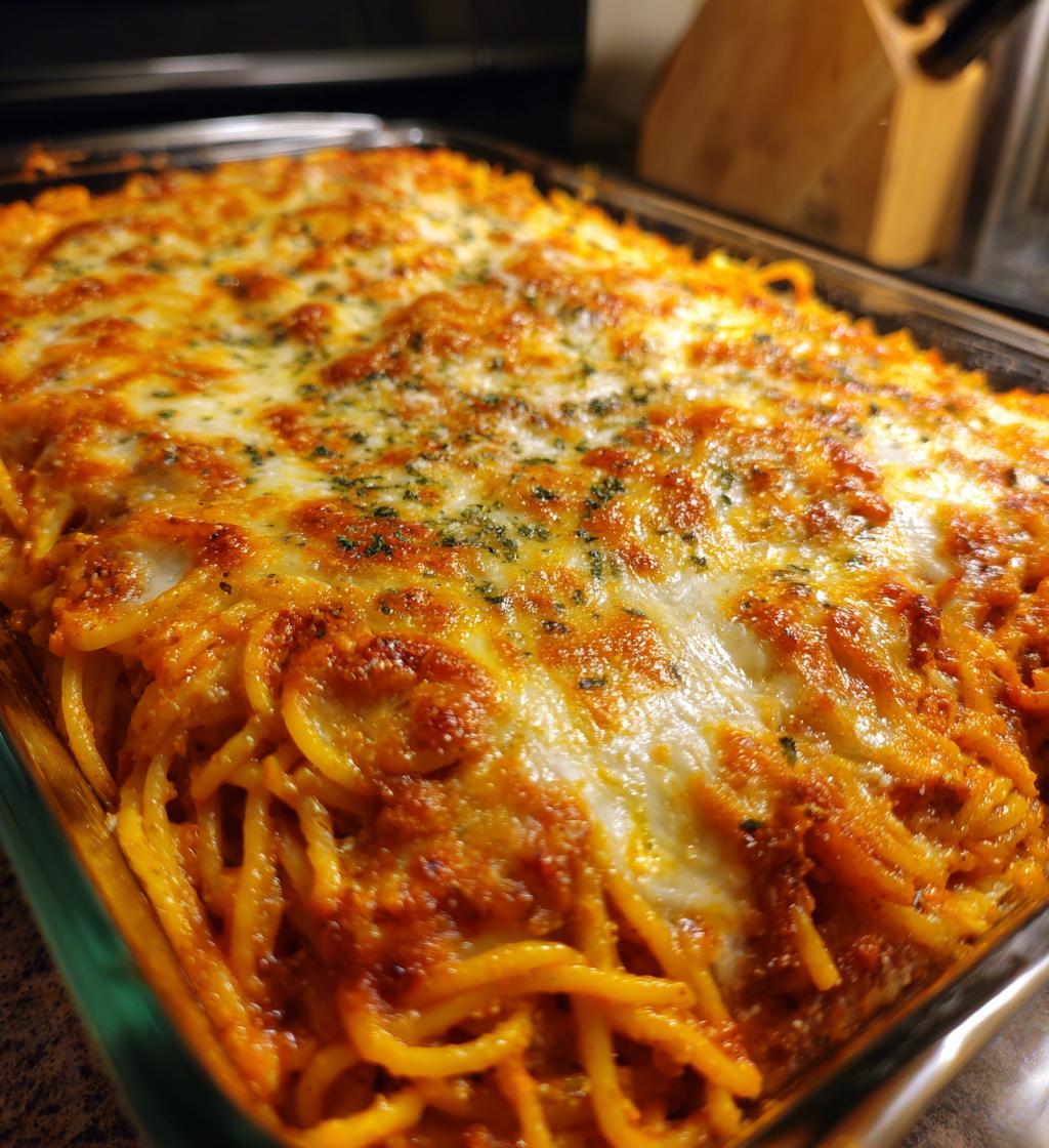 baked cream cheese spaghetti - detail 1