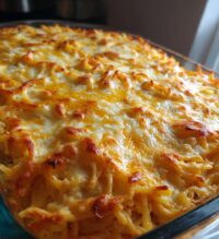 baked cream cheese spaghetti casserole 3