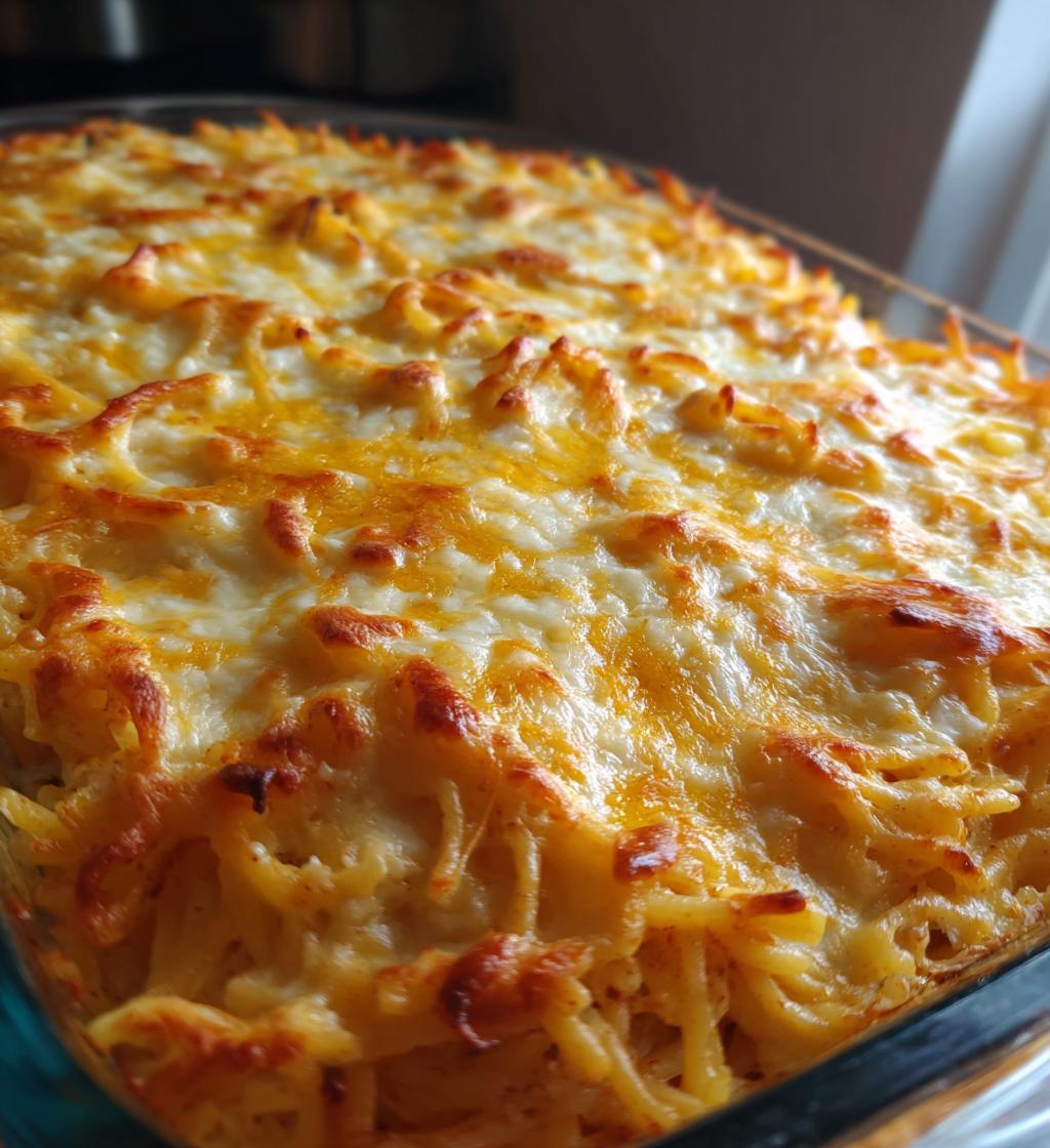 baked cream cheese spaghetti casserole 3