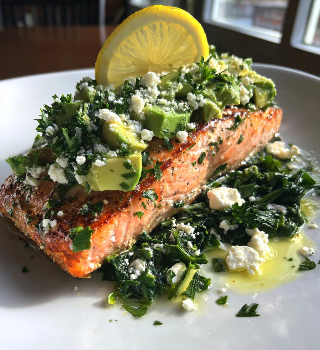baked salmon with avocado feta - detail 1