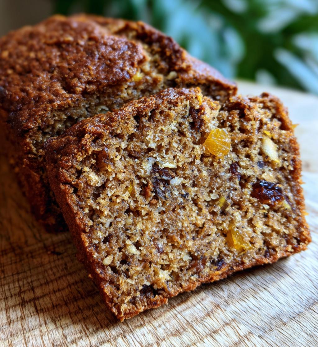 banana bread with wholemeal flour and dried fruit - detail 1