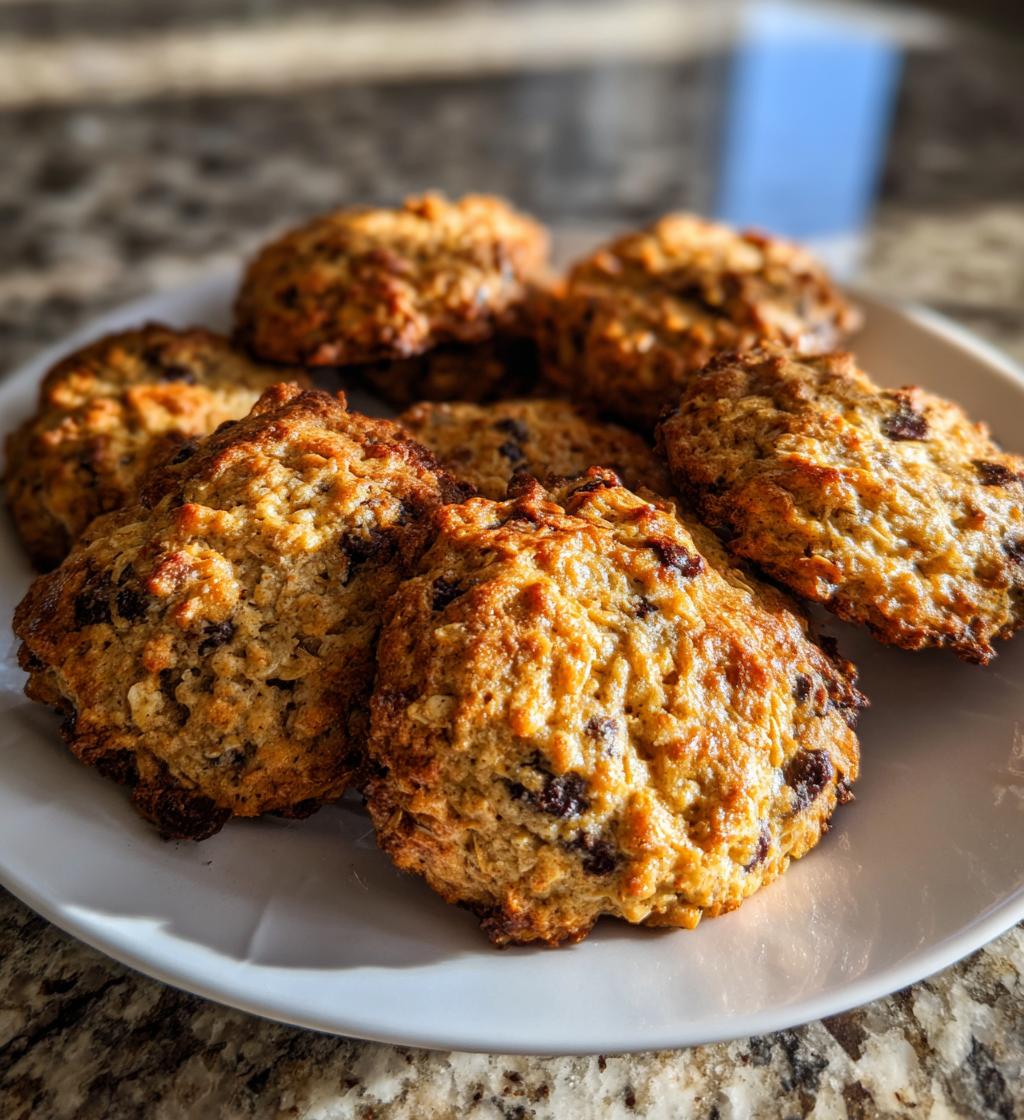 banana oatmeal high protein breakfast cookies - detail 1