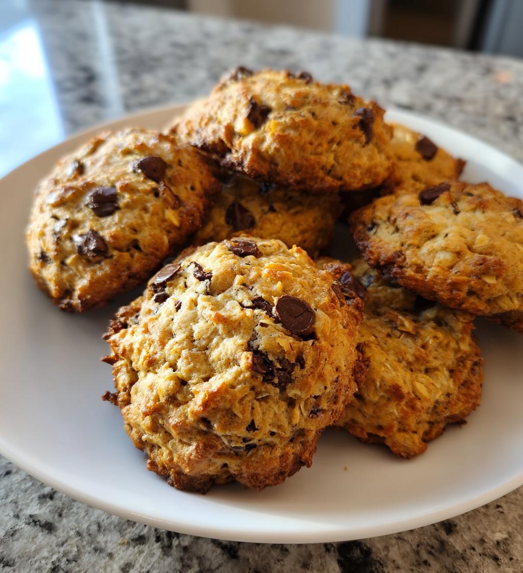 banana oatmeal high protein breakfast cookies