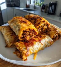 beef and cheese chimichangas