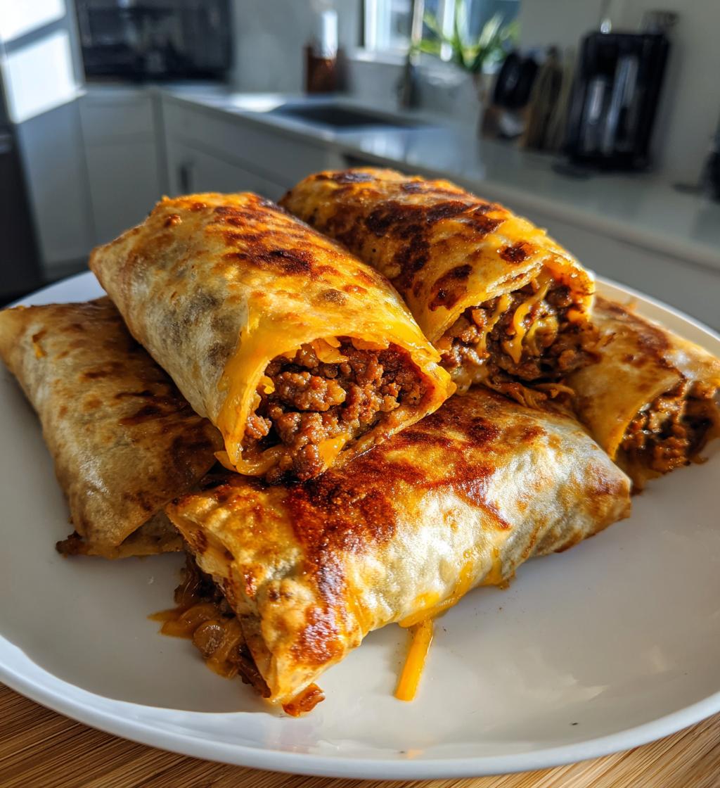 beef and cheese chimichangas
