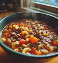 beef and macaroni soup