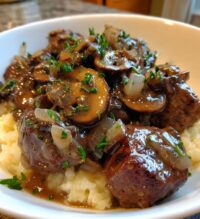 beef tips with mushroom gravy