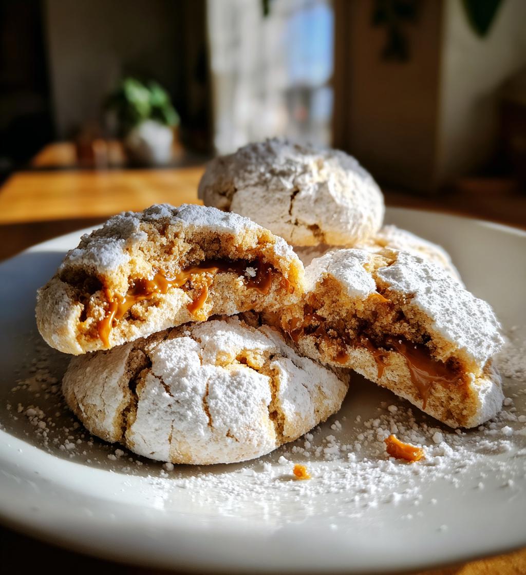 biscoff filled crinkle cookies