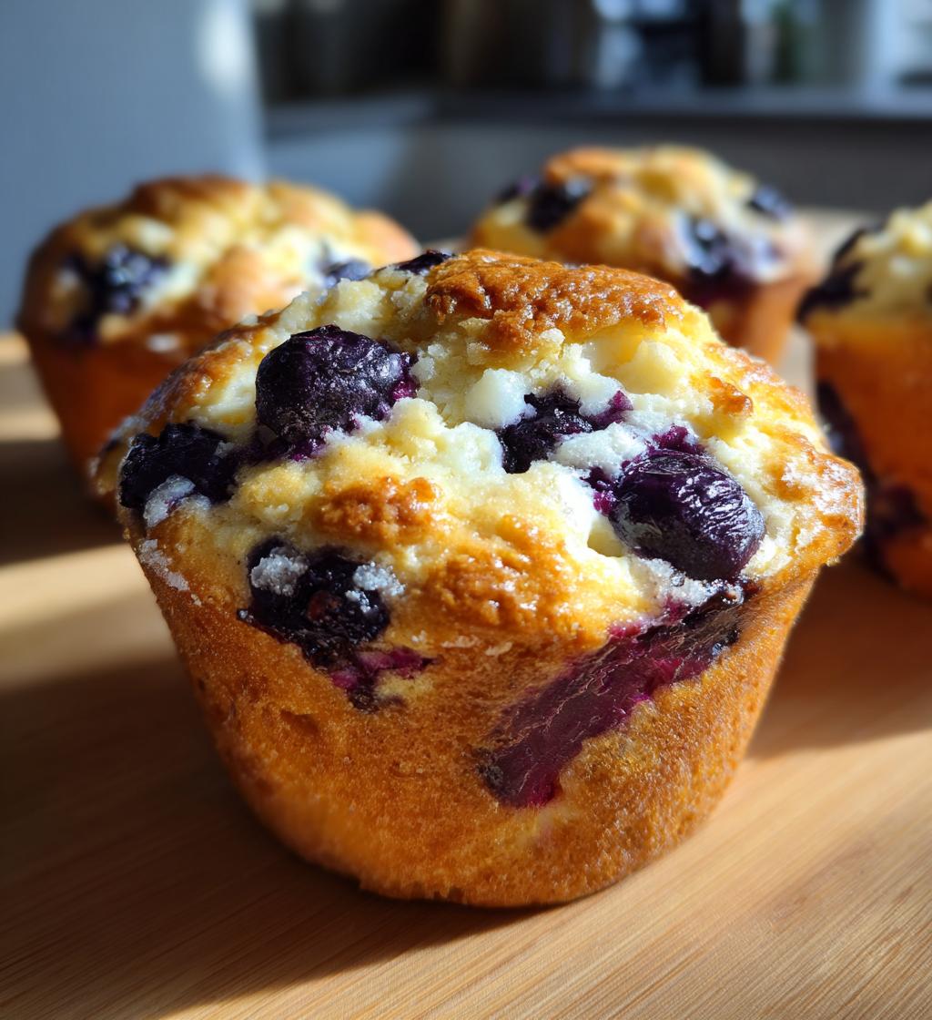 blueberry cream cheese muffins - detail 1