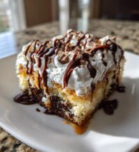 boston cream poke cake
