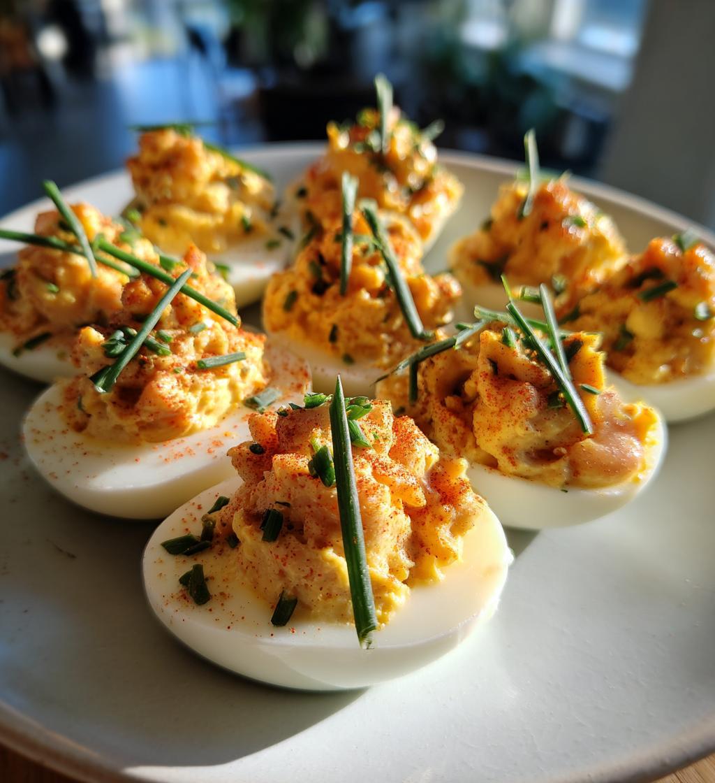 cajun shrimp deviled eggs - detail 1