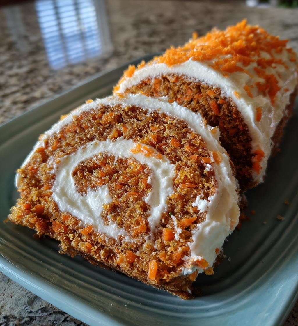 carrot cake roll with cream cheese frosting filling 2