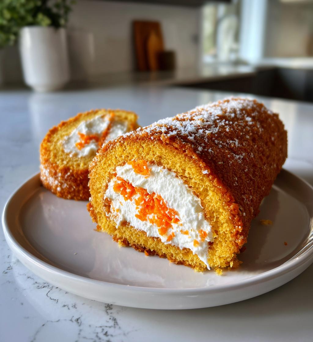 carrot cake roll with cream cheese