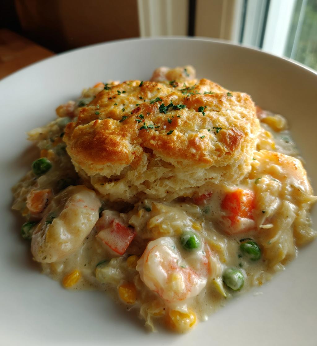 cheddar bay biscuit seafood pot pie
