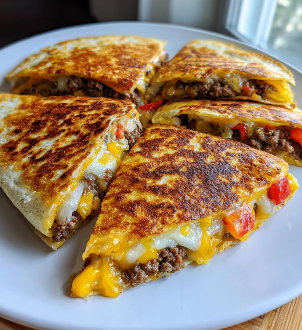 cheeseburger quesadillas