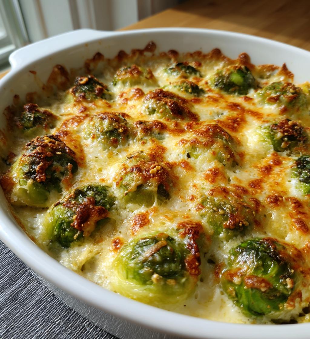 cheesy brussel sprout bake - detail 1