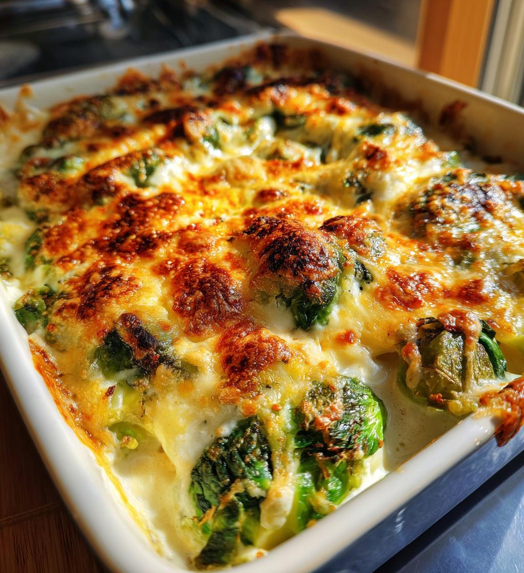 cheesy brussel sprout bake