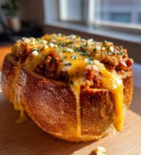 cheesy sloppy joe garlic bread