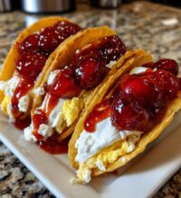 cherry cheesecake tacos