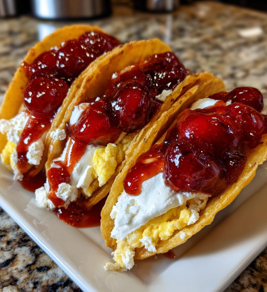 cherry cheesecake tacos