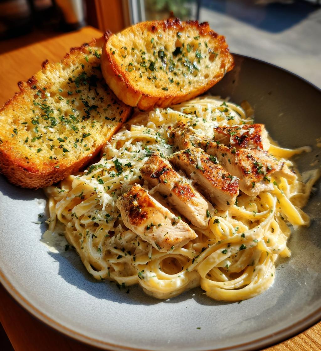 chicken alfredo garlic bread - detail 1