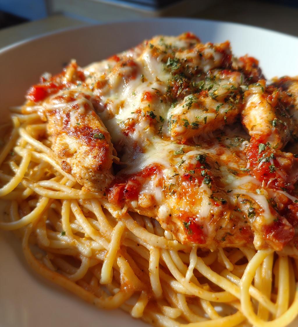 chicken parmesan pasta - detail 1