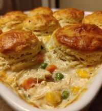 chicken pot pie with biscuits