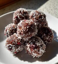 chocolate cherry coconut truffles