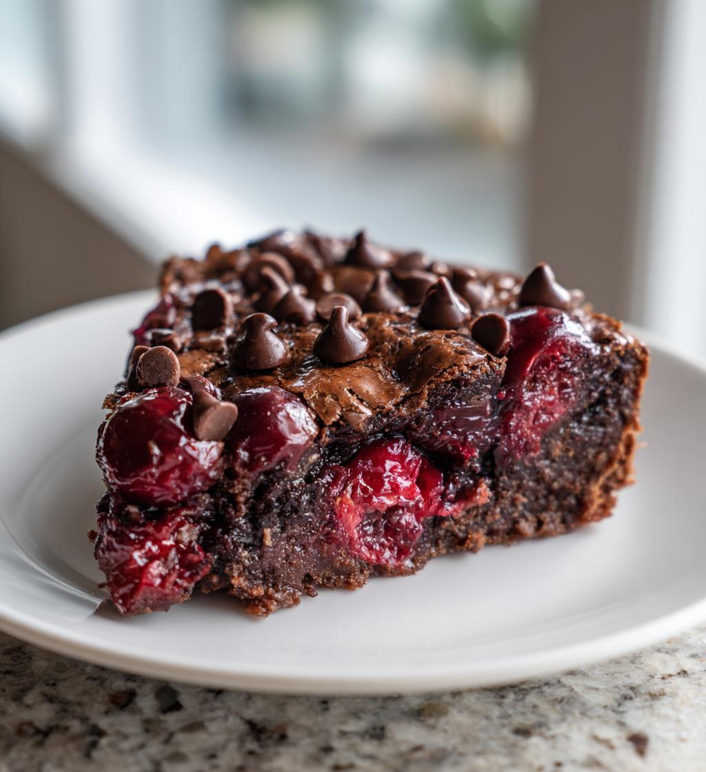 chocolate cherry dump cake - detail 1