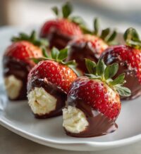 chocolate covered cheesecake strawberries