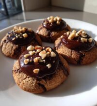 chocolate hazelnut thumbprint cookies