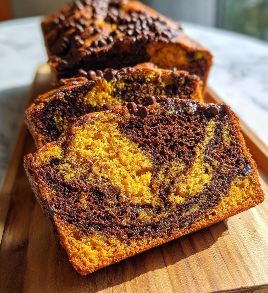 chocolate marble pumpkin bread