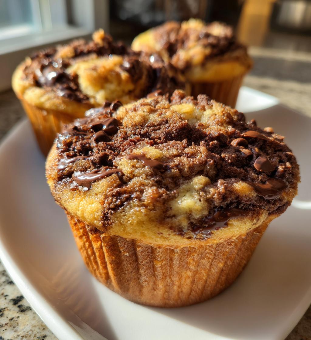 chocolate peanut butter swirl muffins - detail 1