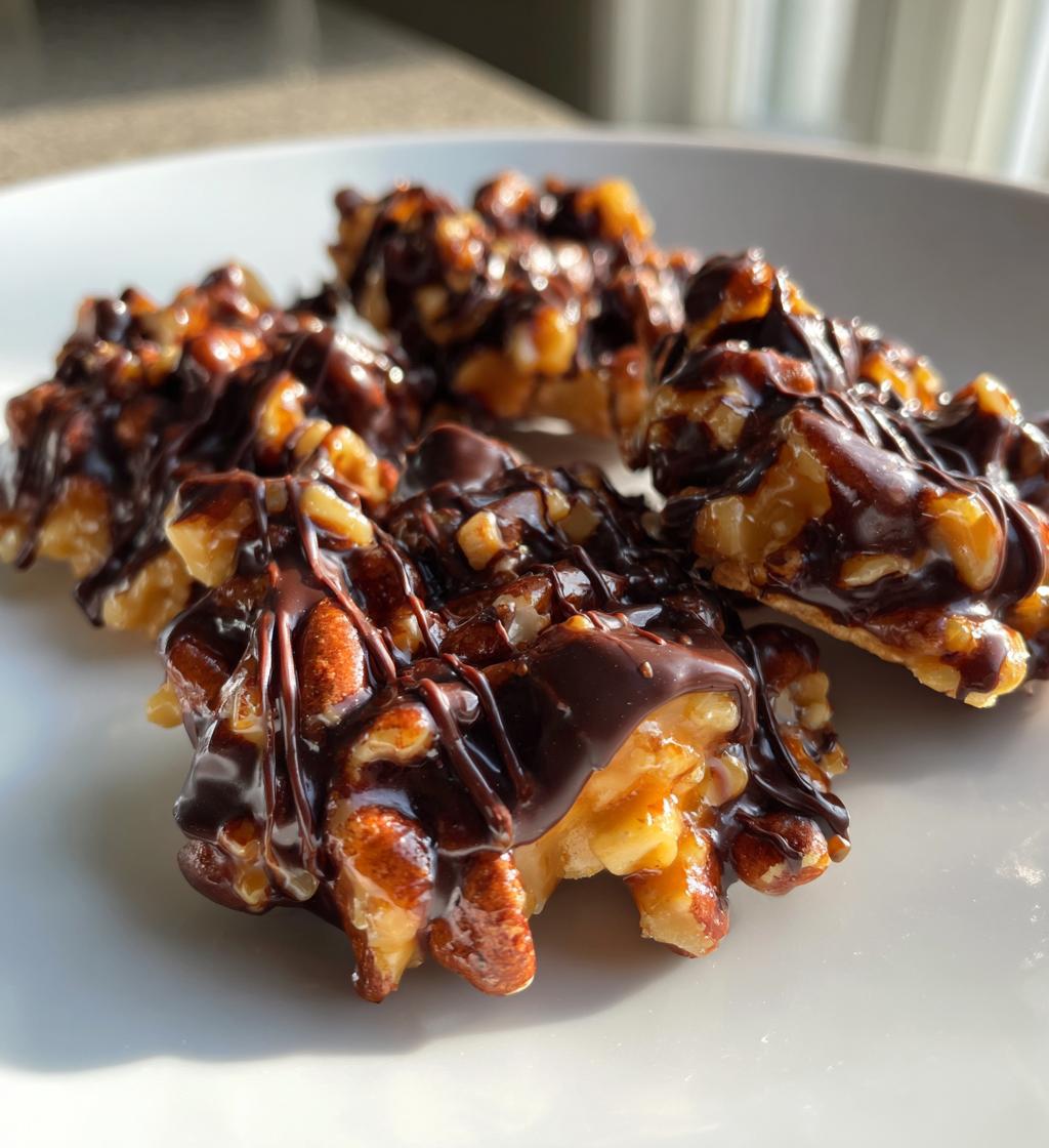chocolate pecan turtle clusters