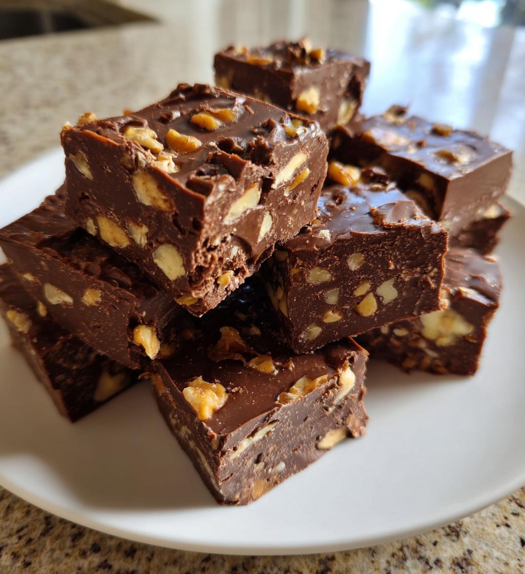 chocolate walnut fudge - detail 1