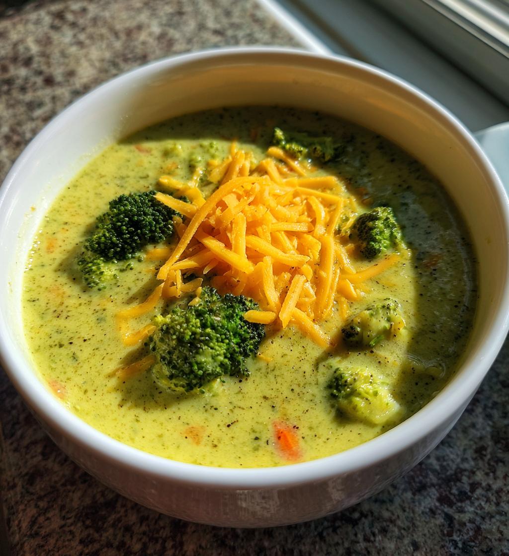 crockpot broccoli cheddar soup - detail 1