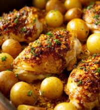 crockpot garlic parmesan chicken and potatoes for busy weeknights