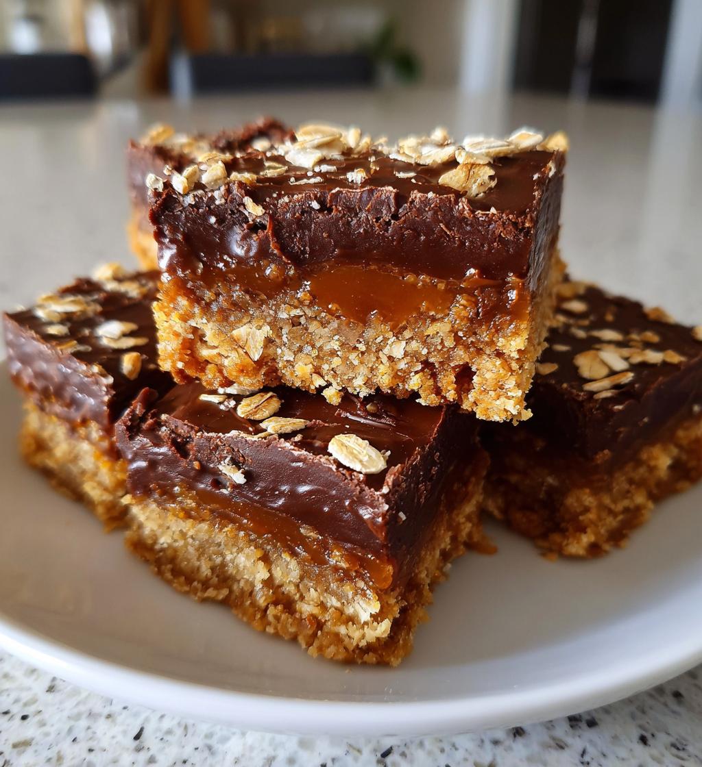 decadent oatmeal fudge bars - detail 1