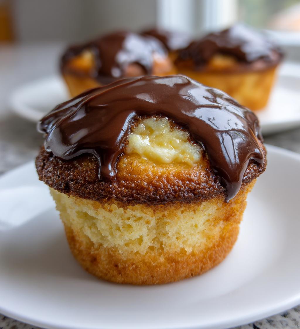 dreamy boston cream cupcakes