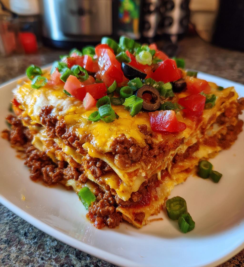 easy mexican taco lasagna - detail 1
