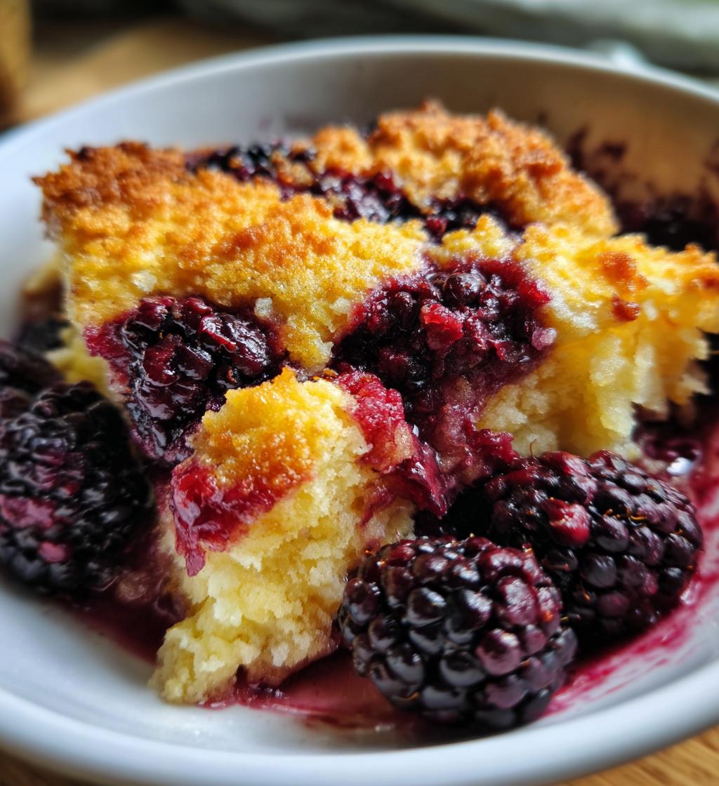 easy skillet blackberry cobbler - detail 1