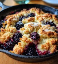 easy skillet blackberry cobbler
