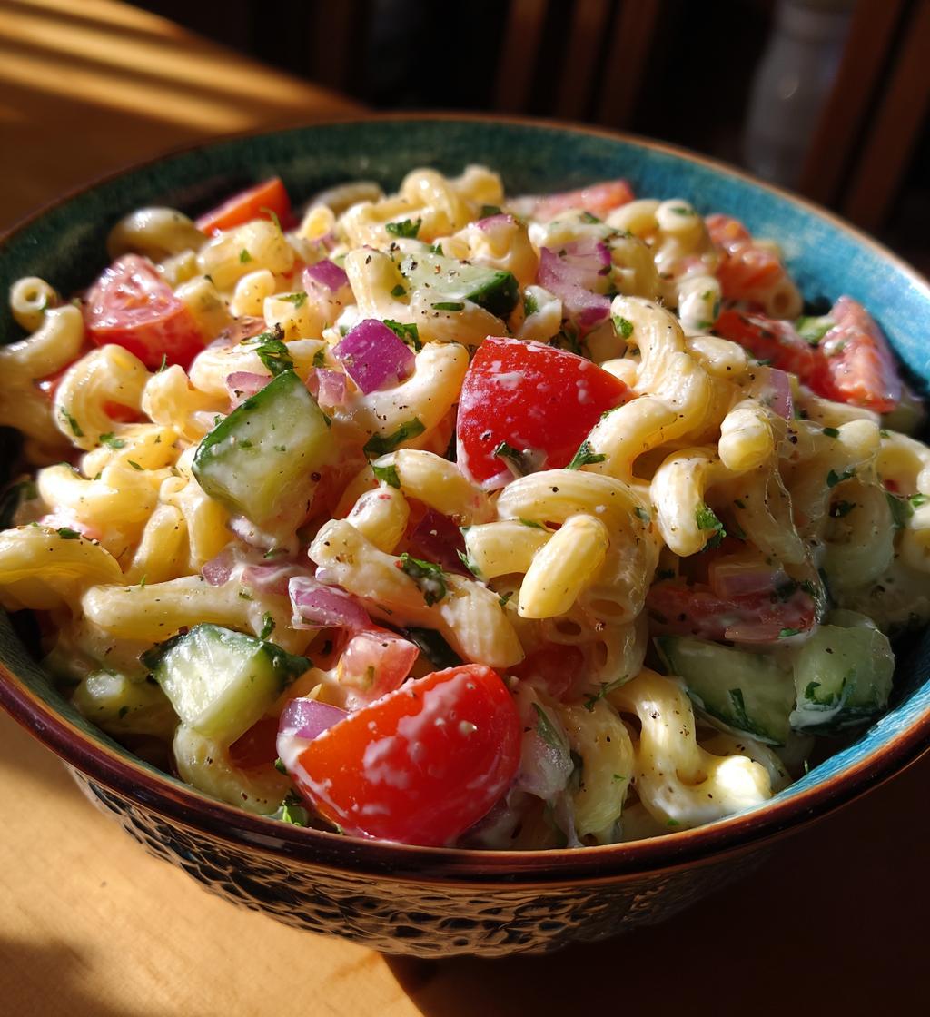 elbow macaroni pasta salad easy recipe - detail 1
